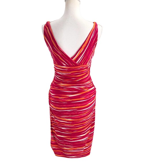 Lauren Ralph Lauren Womens Size 2 Sherbert Striped Side Ruched Body-Con Dress - Picture 2 of 7